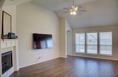 Corner fireplace makes furniture arranging easy!