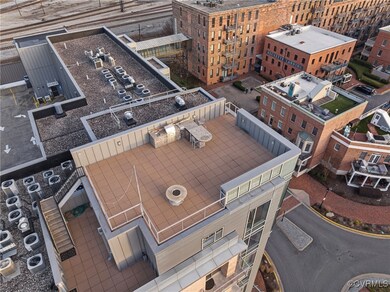 Arial view of the private rooftop deck.