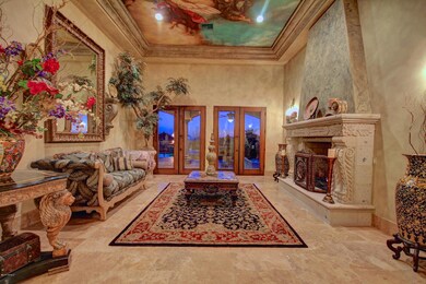 Living Room with Fresco Ceiling