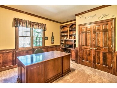 1st Floor Den Beveled Glass French Door, Wainscoti