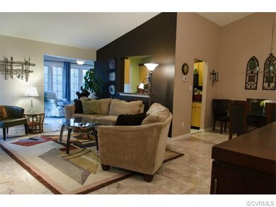 Marble floors continue throughout the entertaining