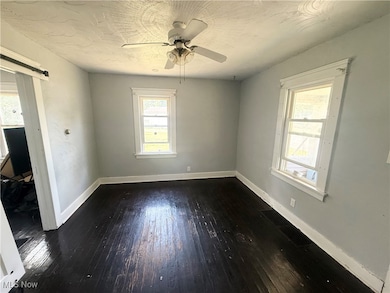Living room with wood floors