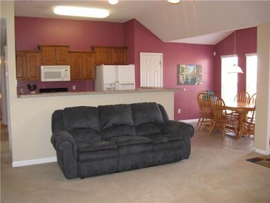 This shows how open the greatroom is to the kitche