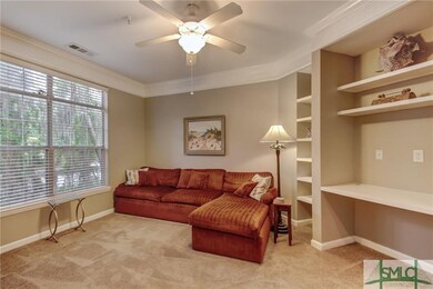 Living Room with Built In Shelving