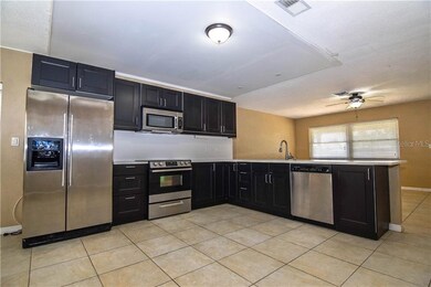Kitchen with stainless steel appliances