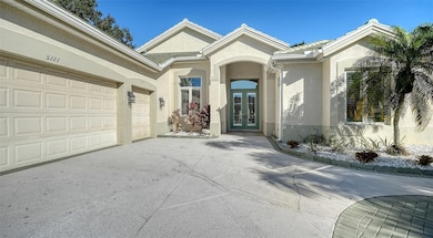Welcoming double glass door entry