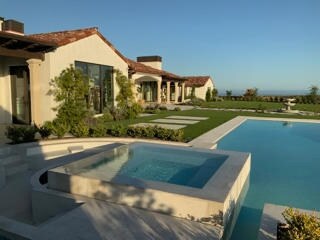 Pool and elevated spa