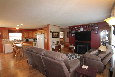Great open living room with laminate hardwood floo