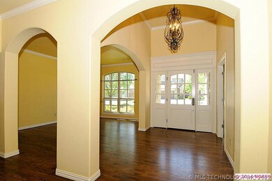 Enter through a custom door, with detailed woodwor