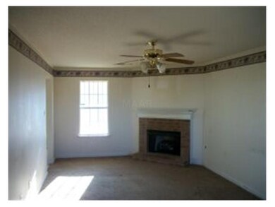 Living room with gas fireplace!