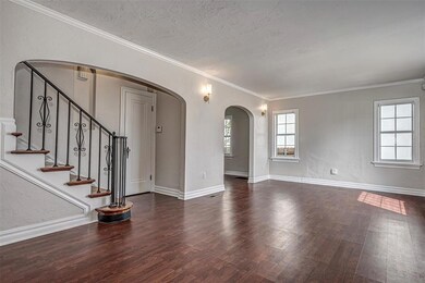 Great iron staircase in the living room!