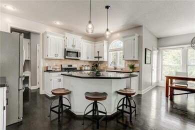 View towards dining area and door out to the brand