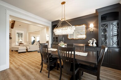 dining room with custom built-in buffet