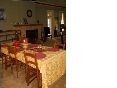 Dining Area (Back Parlor) Fireplace adjoins Front 