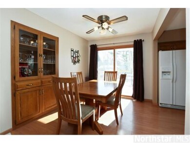 Built in hutch in dining room with newer laminate 