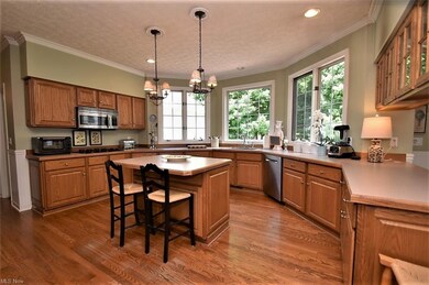 Large bump out  kitchen with center island, crown 