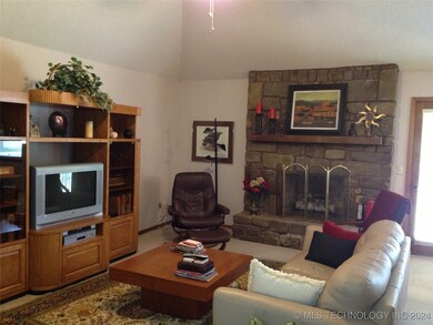 Fireplace in living room.