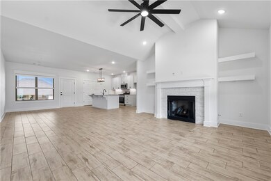 Open Living room with vault feels spacious