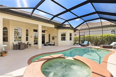 View of pool featuring a patio area, ceiling fan,