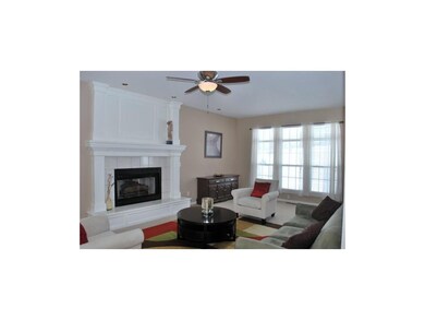 Spacious living room with fireplace, including gas