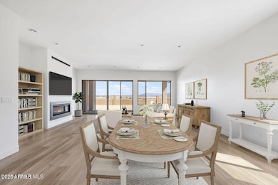 Staged great froom and dining room area