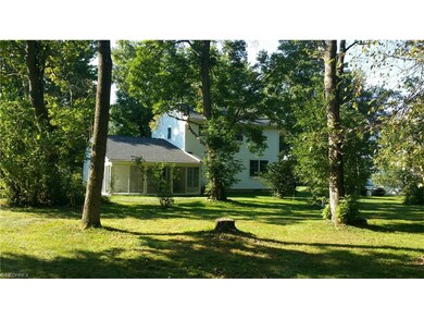 View looking south showing the mature trees in the