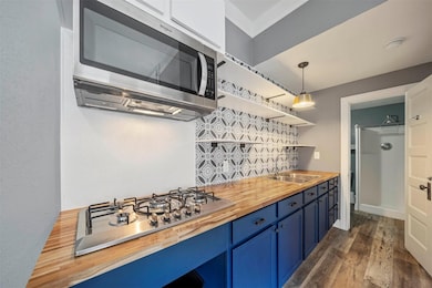 This kitchen features a modern design with a sleek