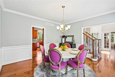 Dining room with fine architectural detail.