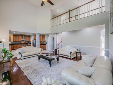 Great room flows nicely into the adjacent kitchen.