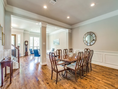 The living room flows to the dining room where the
