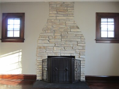 Newly finished stone wall fireplace!