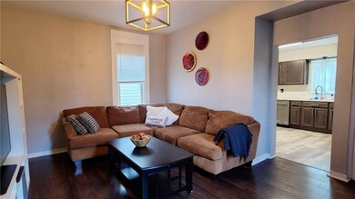 Living room with new light fixture