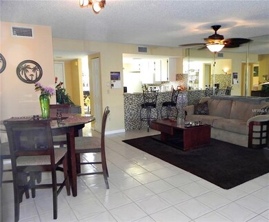 View from the living room to the kitchen.