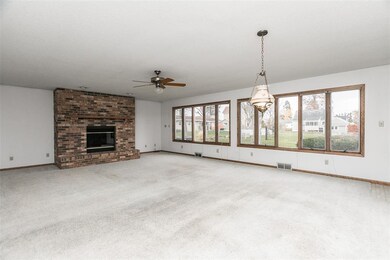 GAS FIREPLACE WITH BRICK SURROUND