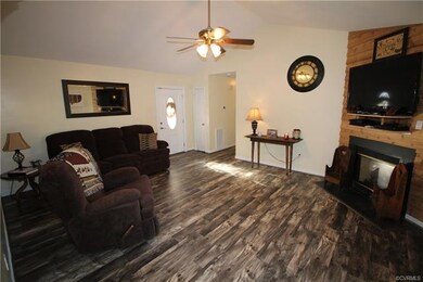 Family room as seen from near the French doors.  C