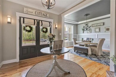 Sconces hung on both sides of the door entry.