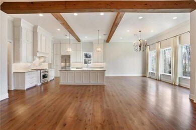 kitchen & breakfast room, wood floors, crown moldi