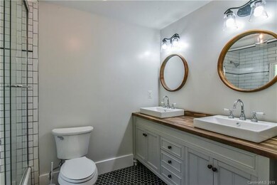 Master Bath Double Sinks, Butcher Block Top