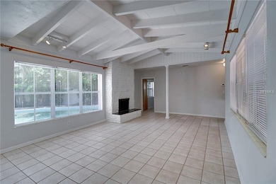 Family room with fireplace