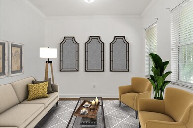 Virtually staged formal living room