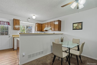 Main Level: Dining area, ceiling fan, new carpet