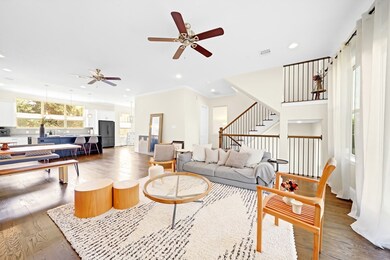 Open concept floor plan with plenty of space for a large sectional and dining table.