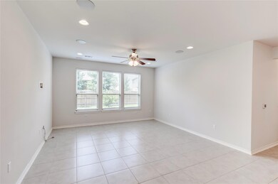 Spare room featuring a ceiling fan, recessed ligh