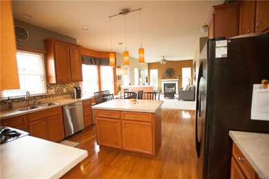 Kitchen view into Family Room