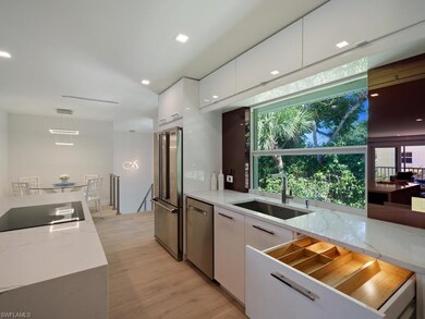 Every drawer in the sleek kitchen lights upon open