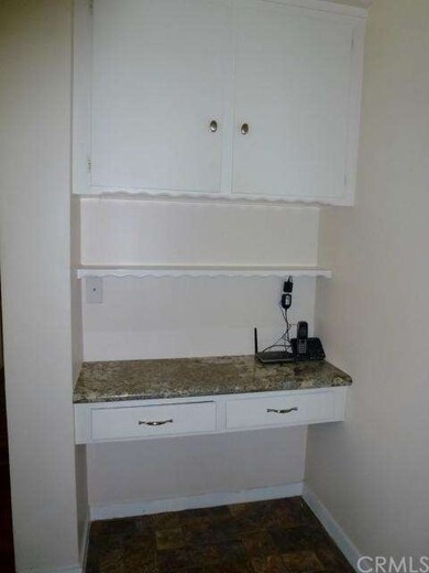 Built in desk in kitchen area