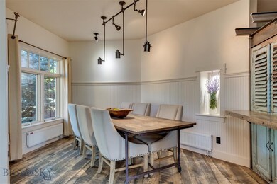 Dining room with built-ins and reclaimed shutters