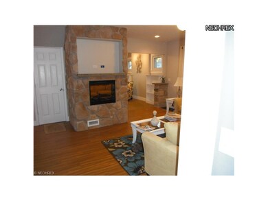 A fireplace that turns on with a flip of a switch 