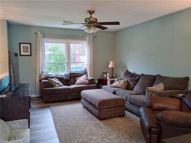 Living room with newer flooring and paint (2018)