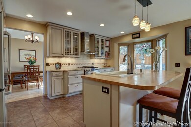 Custom kitchen with bay window